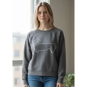 Madewell Grey Corgi Pullover Sweatshirt - Medium‎